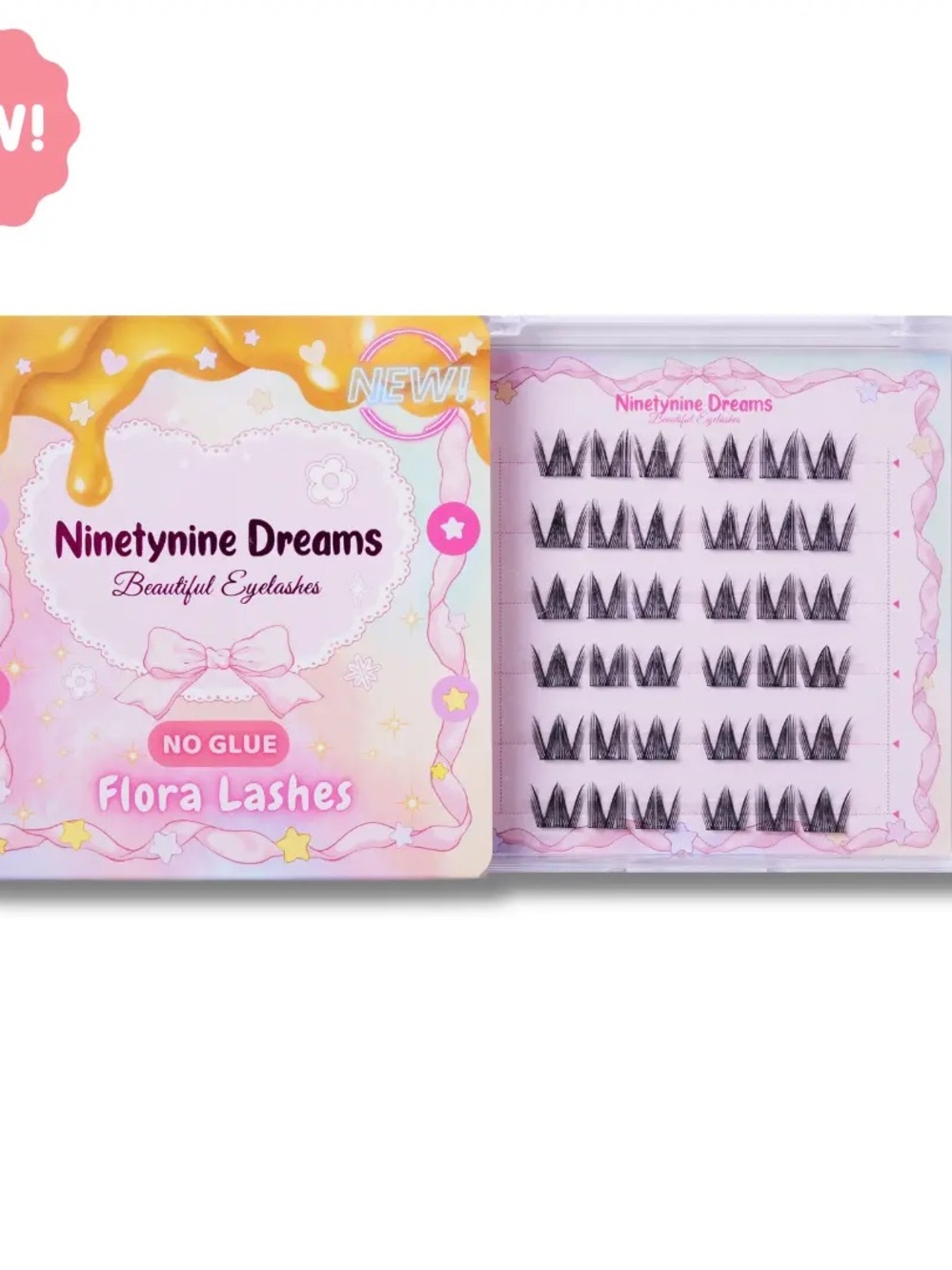 Flora Lashes No-Glue Cluster Eyelashes — Pink